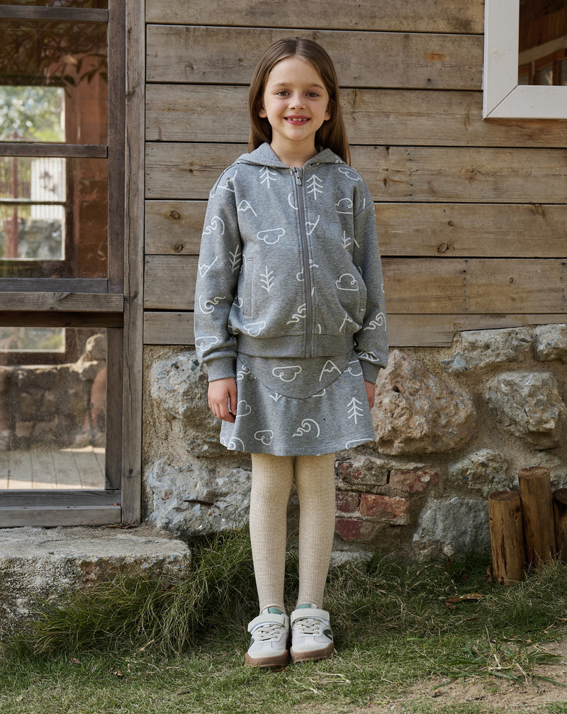 French Terry Skirt - Winter Trails