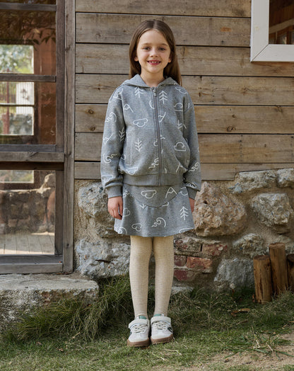 French Terry Skirt - Winter Trails