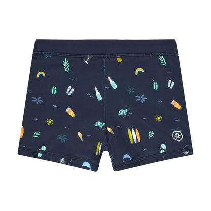 Navy Blue Beach Life Swim Shorts- Colour Kids