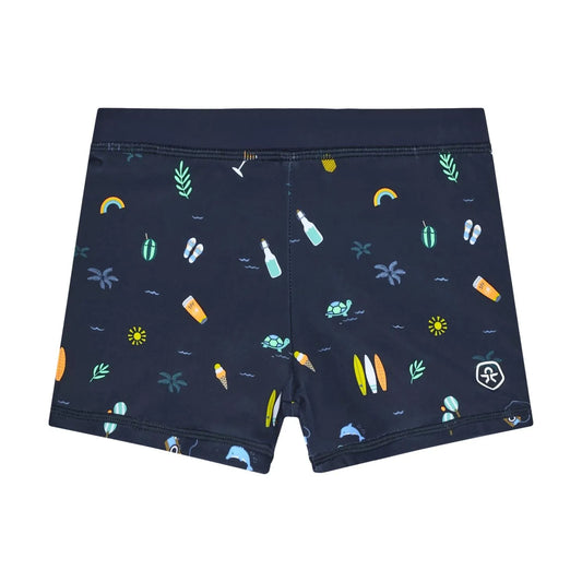 Navy Blue Beach Life Swim Shorts- Colour Kids