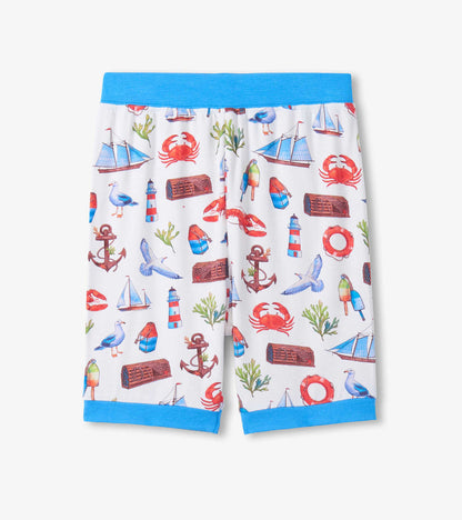 Painted Seascape Bamboo Short Pajama Set- Hatley
