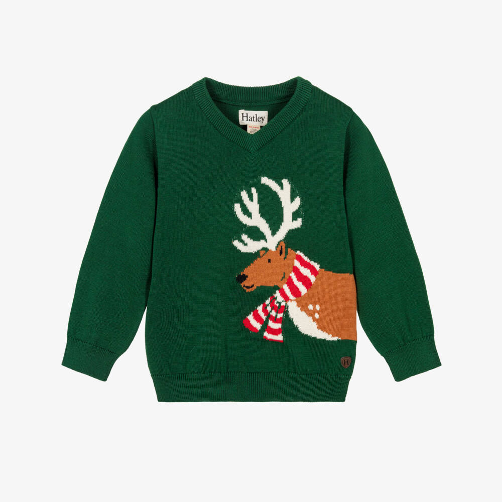 Hatley: Reindeer V-Neck Sweater