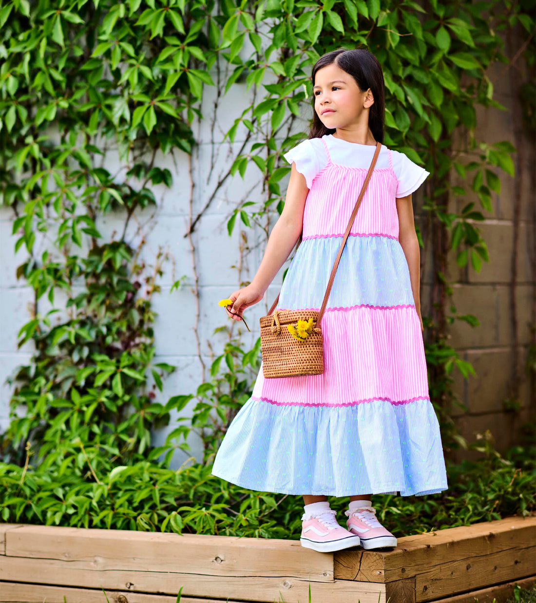 Mixed Seersucker Strappy Midi Dress- Hatley