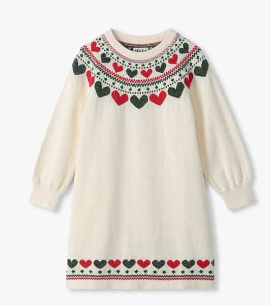 Hatley: Holiday Hearts Swing Sweater Dress