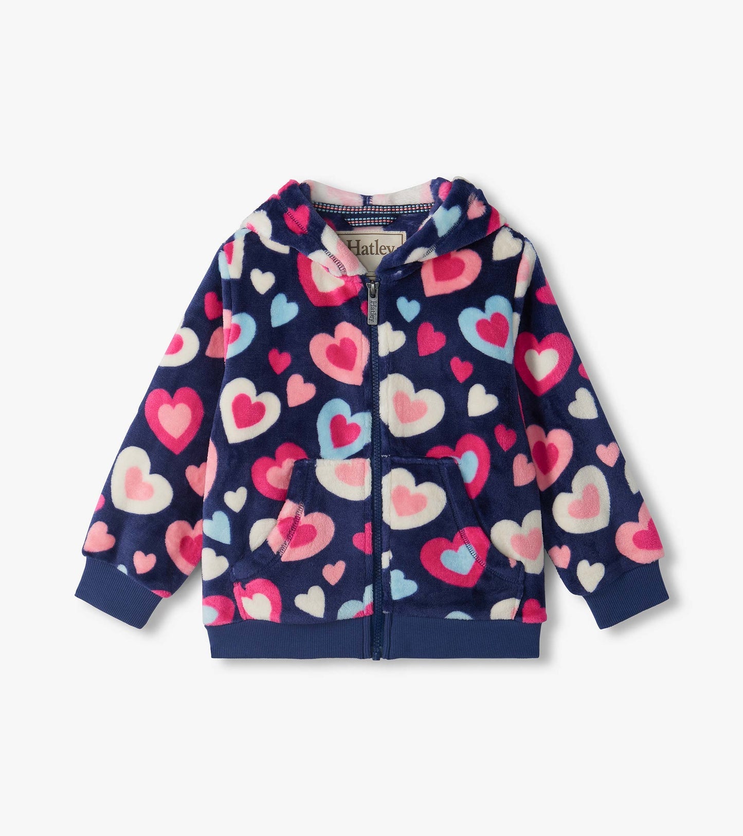 Hatley: Bunches Of Hearts Fleece Zip-up Hoodie
