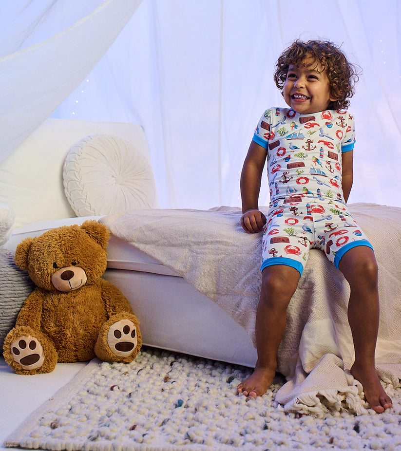 Painted Seascape Bamboo Short Pajama Set- Hatley