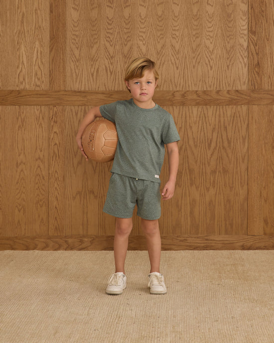 Oceanside Tech Short || Heathered Green- Rylee + Cru