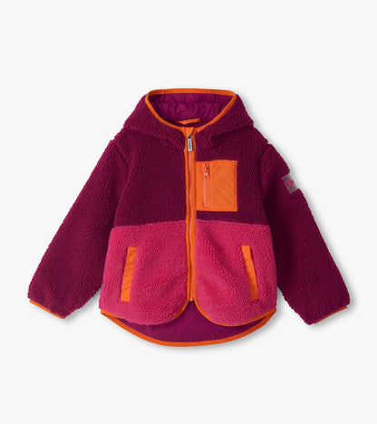 Hatley: Raspberry Radiance Faux Sherpa Hooded Jacket