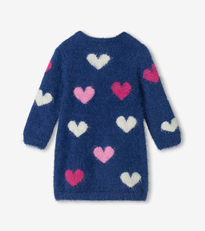 Lovely Hearts Furry Sweater Dress| Hatley