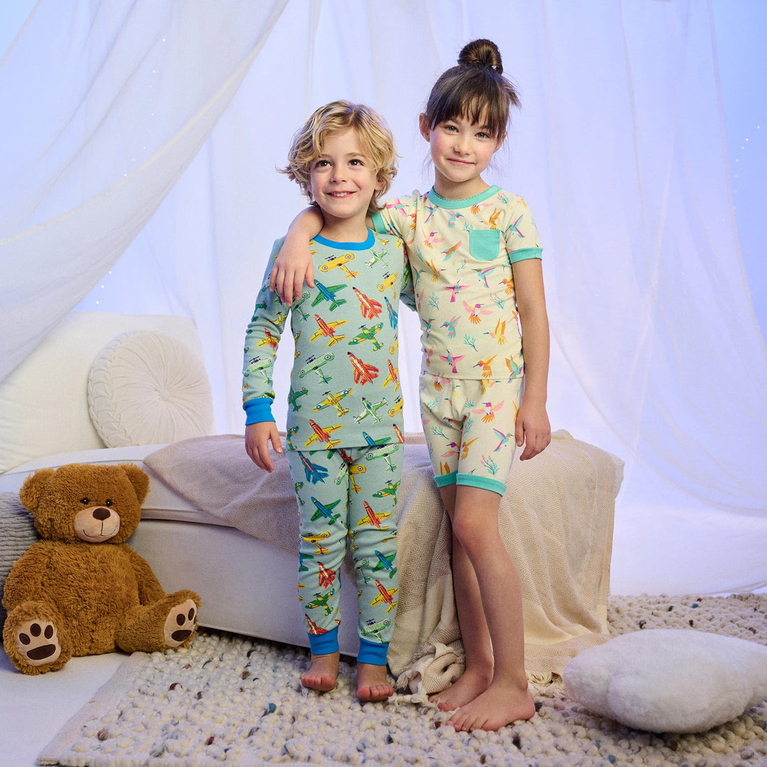 Springtime Hummingbirds Bamboo Short Pajama Set- Hatley