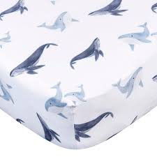 Gerber: Coastal Calm Whales Fitted Crib Sheet