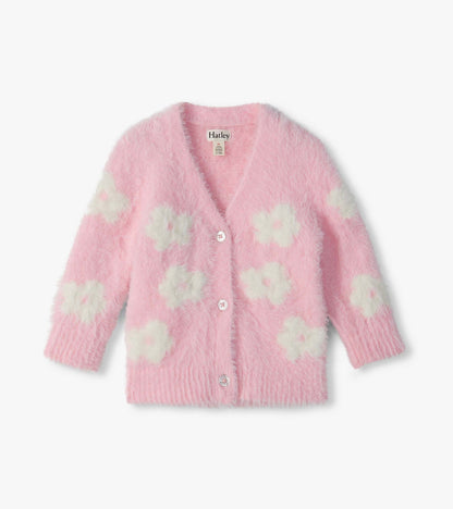 Hatley: Orchid Pink Fuzzy Cardigan