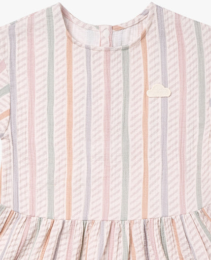 Nest dress caramel stripes