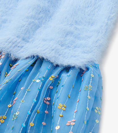 Hatley: Jelly Bean Sequins Fuzzy Mixed Dress