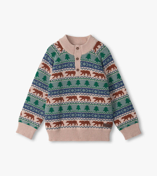 Hatley: Big Bear Fair Isle Mock Neck Sweater